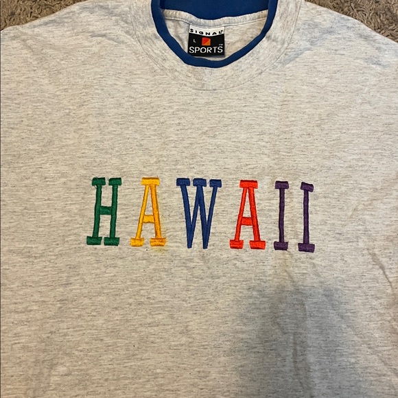 Vintage Gray T-Shirt with Colorful 'HAWAII' Print - Picture 3 of 3